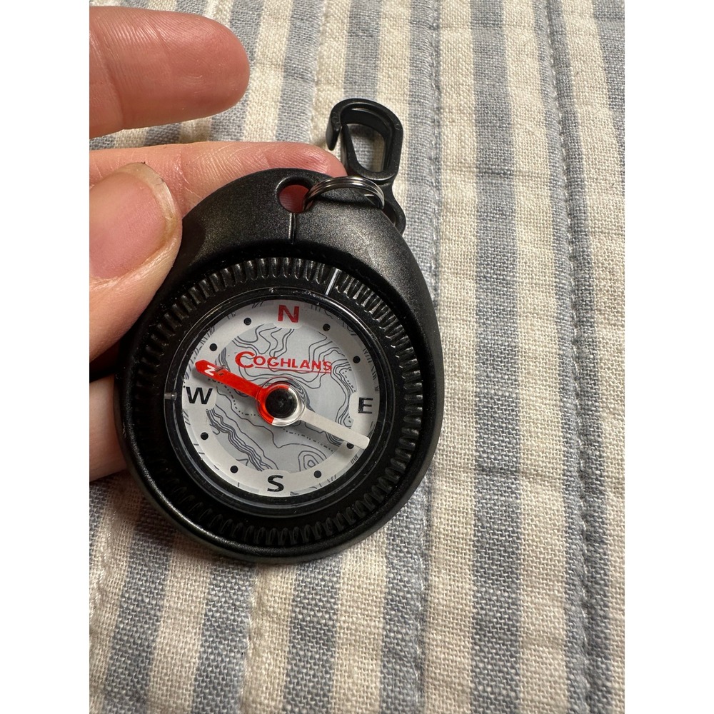 Coghlan's Zipper Pull Compass Black Clip On Hiking Camping Emergency‎ Navigation